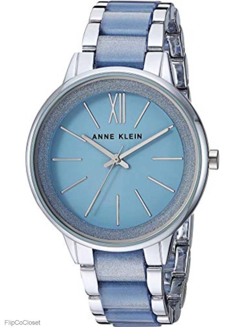 Anne Klein Women's Silver-Tone Resin Bracelet Watch Japanese Quartz 37mm